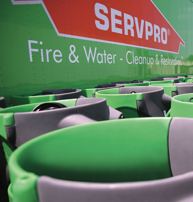 SERVPRO sign for fire and water 